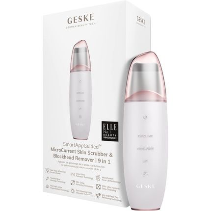 Geske Smartappguided Microcurrent Skin Scrubber & Blackhead Remover 9 In 1 Skincare Tools Face Cleaning Anti Aging And Cleansing Professional Face Lift Blackhead Remover Starlight