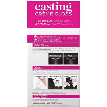 Casting Cream Gloss Hair Color #200 Black Ebony - Image 3