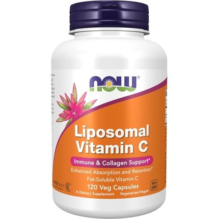 Now Supplements Liposomal Vitamin C Immune & Collagen Support 120 Veg Capsules