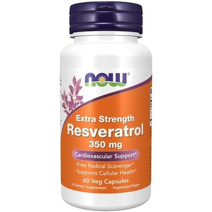 Now Extra Strength Resveratrol 350Mg Natural Trans Resveratrol From Japanese Knotweed Extract 60 Veg Capsules