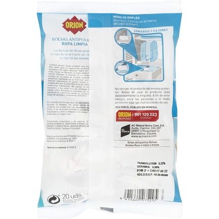 Orion Moth Clean Clothes 20 Units - Pack Of 20