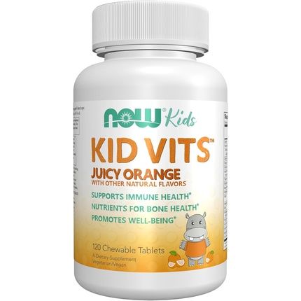 Now Kids Supplements Kid Vits Multivitamin Juicy Orange 120 Chewable Tablets