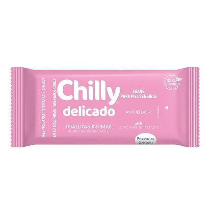 Chilly Delicate Intimate Hygiene Wipes 100% Biodegradable Fabric Ph 5 Gentle Clinically Tested Pack Of 12 Wipes