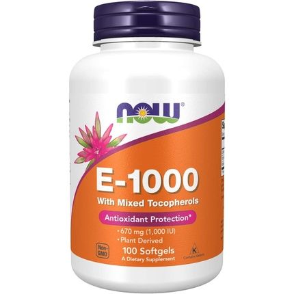 Now Foods Vitamin E 1000 Antioxidant Vitamin 100 Softgels