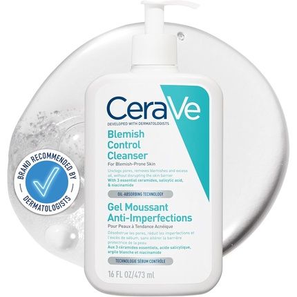 Cerave Blemish Control Face Cleanser With 2% Salicylic Acid And Niacinamide