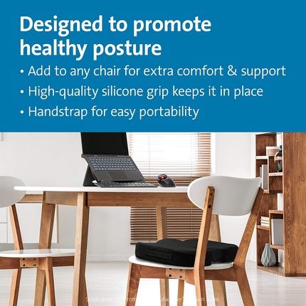 Kensington Premium Cool-Gel Seat Cushion Black - Relieves Spine Pressure Improves Posture Siatica Orthopedic 363X460X71
