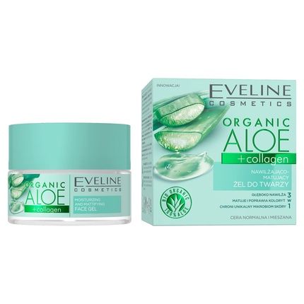 Eveline Cosmetics Organic Aloe + Collagen Moisturizing Mattifying Face Gel 50Ml