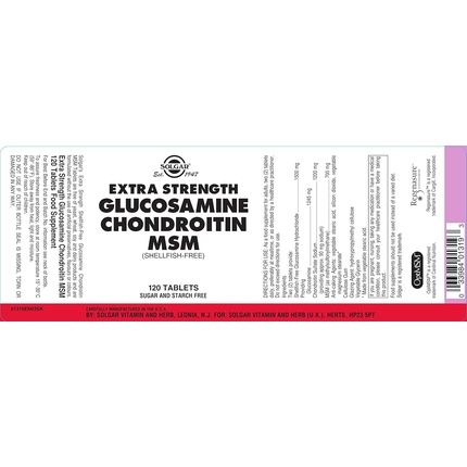 Solgar Extra Strength Glucosamine Chondroitin Msm Tablets - Bone, Joint And Cartilage Care - Shellfish Free - Gluten-Free