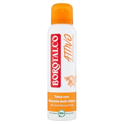 Borotalco Active Air Freshener Spray Orange Alcohol-Free Formula With Talc And Anti-Odor Molecules Fresh Effectiveness 48H Effectiveness Mandarin And Neroli Scent