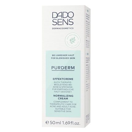 كريم الوجه Dado Sens Purderm Effect 50 مل - عناية لطيفة للبشرة غير النقية لجميع الأعمار - مناسب أيضًا للعلاج المصاحب لحب الشباب وحب الشباب المتأخر