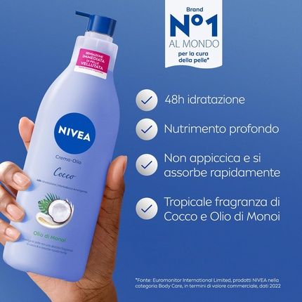 Nivea Coconut Oil Cream & Monoi Oil Moisturizer 400Ml 48H Perfumed