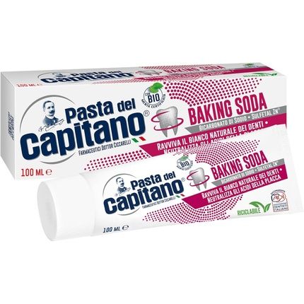 Pasta Del Capitano Organic Toothpaste With Baking Soda Revitalizes Natural Whiteness