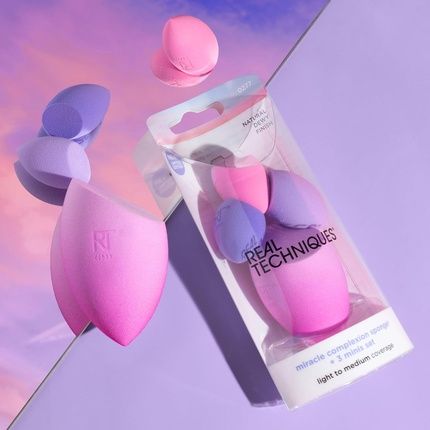 Real Techniques Sunrise To Sunset Miracle Complexion Sponge + 3 Minis Kit 4 Piece Set - Image 3