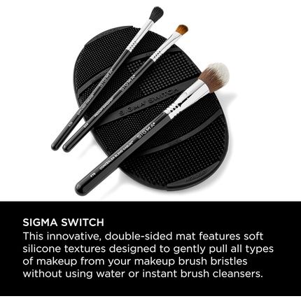 Sigma Switch Silicone Makeup Brush Cleaner For Switching Shades And Pigments With Cleaning Mat - Full Size