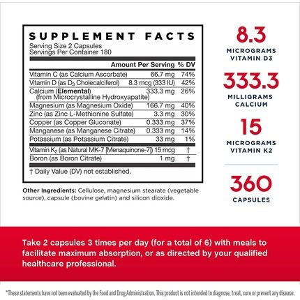 Jarrow Formulas Bone-Up 360 Capsules