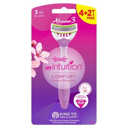 Wilkinson My Intuition Xtreme 3 Comfort Cherry Blossom Disposable Razors For Women - 6 Pack