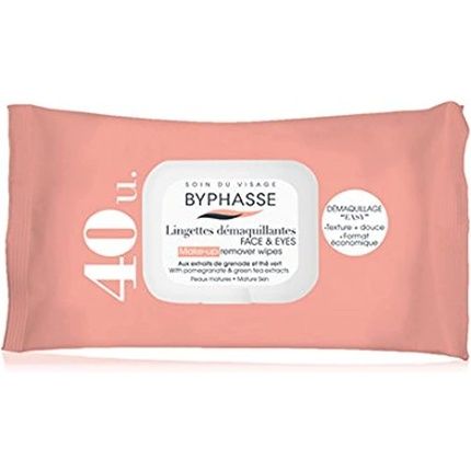 Byphasse 40 Grenade And Green Tea Makeup Remover Wipes