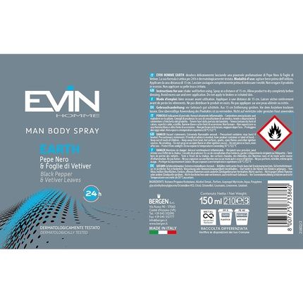 Evin Homme 24 Men'S Air Freshener Black Pepper And Vetiver Leaves 150Ml - Image 3