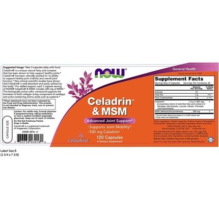 Celadrin And Msm 500Mg 120 Capsules