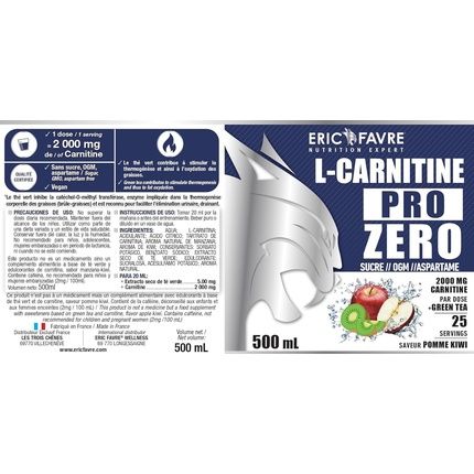 Eric Favre Carnitine Pro Zero Apple Kiwi Flavor 500Ml