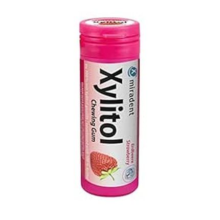 Miradent Xilitol Chewing Gum Strawberry For Kids Pack 30