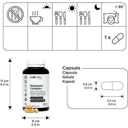 Melatonin Complex 120 Vegan Capsules With 5-Htp - Image 3