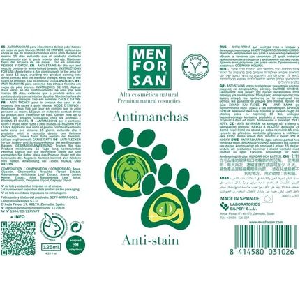 Menforsan Eye Stain Remover For Dogs And Cats 125Ml