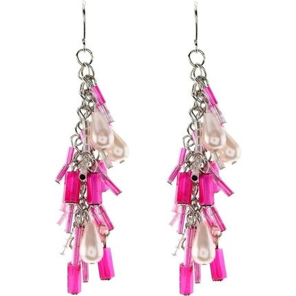 Pink Earrings With Beads