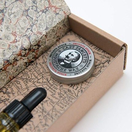 Captain Fawcett Private Stock Beard Oil And Moustache Wax Gift Set - Image 3