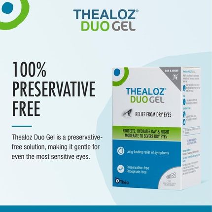 Thealoz Duo Gel Single Dose Vials Eye Drops 30 Count - Long-Lasting Relief