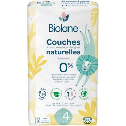 Biolane Natural Diapers Size 4 (7-18 Kg) - Pack Of 44