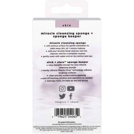 Real Techniques Exfoliating Miracle Cleansing Sponge And Sponge Holder Duo