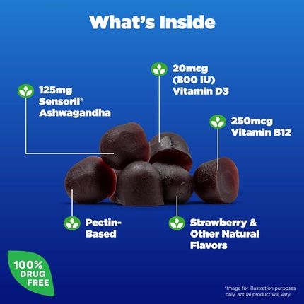 Natrol Ashwagandha Complete Gummy 3-In-1 Daily Stress Support - Image 3