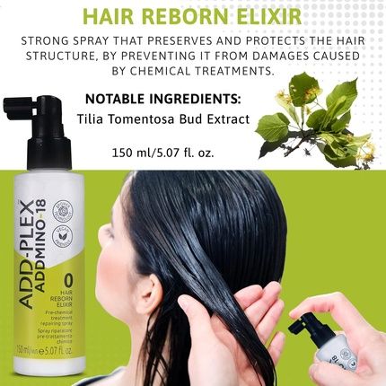 Addmino-18 Professional Hair Repair Treatment Kit - Shampoo, Mask, Leave In - Image 3