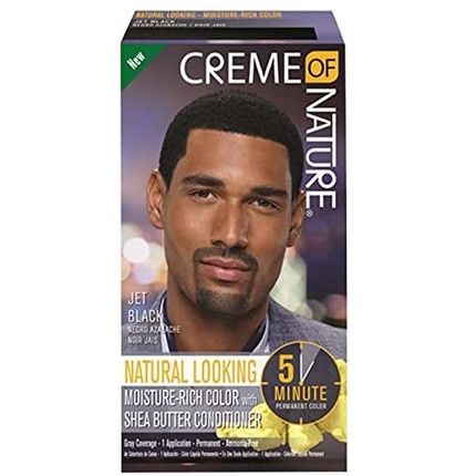 Creme Of Nature Men'S Moisture Rich Permanent Hair Color, Jet Black