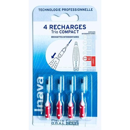 Inava Trio Brushes 4 Refills Trio Compact Red 1.5Mm