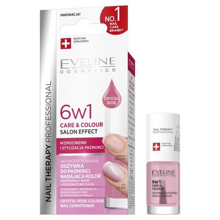 Eveline Nail Therapy 6 In 1 Care & Colour Concentrated Nail Treatment Crystal Rose 5Ml