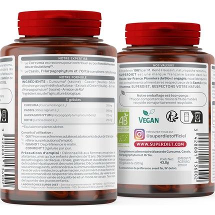 Superdiet Quatuor Articulations Bio Turmeric And Blackcurrant