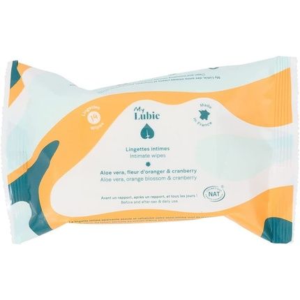 My Lubie Natural Soothing Intimate Wipes - Cranberry, Orange Blossom And Aloe Vera 14 Wipes