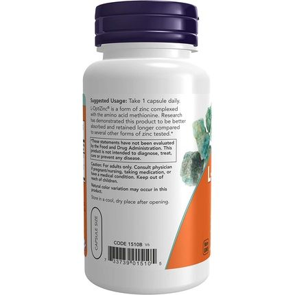 Now L-Optizinc 30Mg With Copper Immune Support 100 Veg Capsules - Image 3