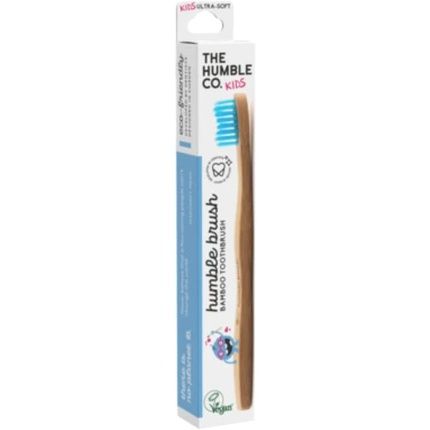 The Humble Co. Bamboo Kids Toothbrush Blue Ultra-Soft Bristles Dentist Approved