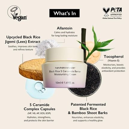 Haruharu Wonder Black Rice 5 Ceramide Barrier Moisturizing Cream Daily Skin - Image 3