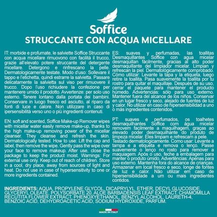 Soffice Makeup Remover Wipes For Face And Eyes With Micellar Water - Image 3