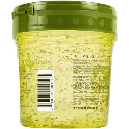 Ecostyle Olive Oil Styling Gel Green All Day Hold Alcohol Free Paraben Free Sulphate Free No Flaking Anti-Itch 236Ml