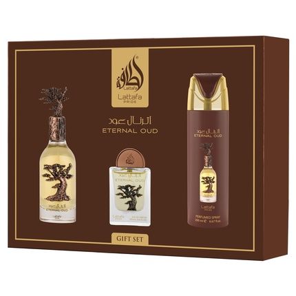 Lattafa Pride Eternal Oud Giftset Eau De Parfum 100Ml + 20Ml + Deodorant 200Ml Unisex Fragnance