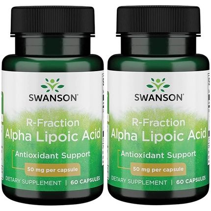 Swanson Regular Strength R-Fraction Alpha Lipoic Acid 50Mg 60 Capsules - Pack Of 2