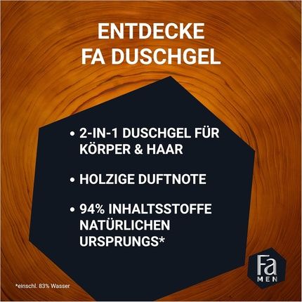 Fa Shower Gel For Men Red Cedarwood With Perfume-Inspired Fragrance 250Ml 2In1 - Image 3