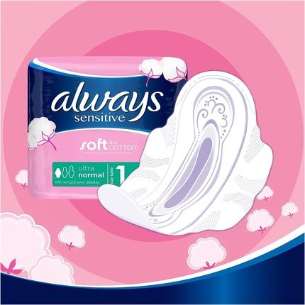 Always Ultra Sensitive Normal Size 1 With Wings Feminine Pads 70G