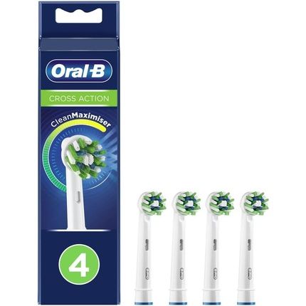 Oral-B Cross Action Electric Toothbrush Head With Cleanmaximiser Technology Pack Of 4