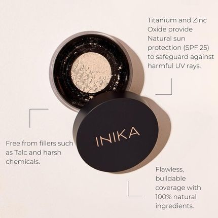 Inika Organic Mineral Powder Foundation With Spf 25 - Vegan Makeup